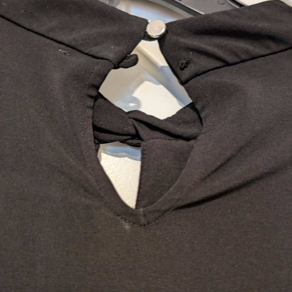 Calvin Klein Black Long Sleeve Keyhole Blouse Size Small - Picture 5 of 6